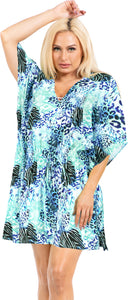 La Leela Women's Likre Animal Printed Beach Cover Up- One Size Fits The Most (3X-4X)