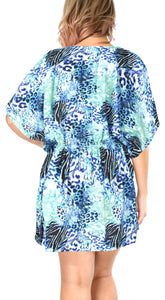 La Leela Women's Likre Animal Printed Beach Cover Up- One Size Fits The Most (3X-4X)