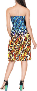 Multi Color Leopard Print Short Tube Dress For Women