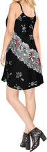 Load image into Gallery viewer, La Leela Halloween Women&#39;s Sundress With Pirates and Cross Skull Print Black
