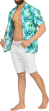 Load image into Gallery viewer, Tropical Bliss Olive Green Stunning Leaves printed Beach Shirts for Men