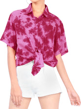 Load image into Gallery viewer, La Leela Women&#39;s Cotton Pink Tie Dye Relaxed Everyday Casual Shirt