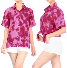 Load image into Gallery viewer, La Leela Women&#39;s Cotton Pink Tie Dye Relaxed Everyday Casual Shirt