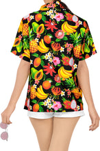 Load image into Gallery viewer, Black Allover Fruits and Flower Printed Casual Shirt For Women