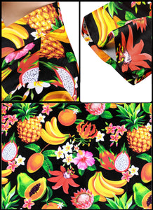 Black Allover Fruits and Flower Printed Casual Shirt For Women