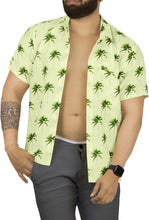 Load image into Gallery viewer, Cream Allover Palm Tree Printed Stylish Casual Beach Shirts For Men