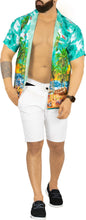 Cargar imagen en el visor de la galería, Sea Green Tropical Beach View Printed Short Sleave Hawaiian Beach Shirts For Men