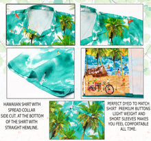 Cargar imagen en el visor de la galería, Sea Green Tropical Beach View Printed Short Sleave Hawaiian Beach Shirts For Men