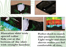 Load image into Gallery viewer, La Leela Men&#39;s Relax Tropical Beach View Palm Tree Hawaiian Shirt Black