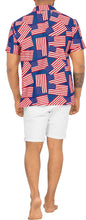 Load image into Gallery viewer, Patriotic American Flag Printed Hawaiian Beach Shirts For Men P00009