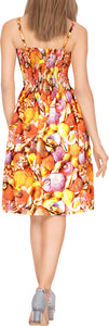 Allover Sea Shells Printed Short Dress For Women
