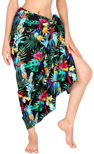 Load image into Gallery viewer, Allover Parrots and Tropical Florals and Pineapple Printed Beach Wrap For Women