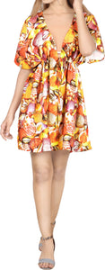 La Leela Women's Shell Printed Beach Cover up Dress Multicolor