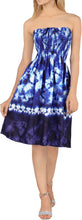 Load image into Gallery viewer, Azure Dreams Royal Blue Tie-Dye Print Short Tube Dress For Women