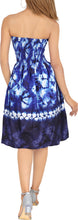 Load image into Gallery viewer, Azure Dreams Royal Blue Tie-Dye Print Short Tube Dress For Women