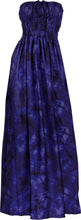 Load image into Gallery viewer, Violet and Black Tie Dye Printed Effected Long Strapless Dress