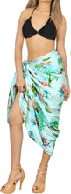 Load image into Gallery viewer, Blue Non-Sheer Beach View and Floral Print Beach Wrap For Women