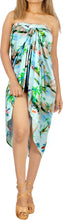 Load image into Gallery viewer, Blue Non-Sheer Beach View and Floral Print Beach Wrap For Women