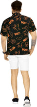 Load image into Gallery viewer, La Leela Halloween Men&#39;s Scary Pumpkin And BOO Printed Black Shirt