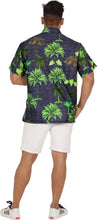 Load image into Gallery viewer, Allover Tropical Tree Printed Black and Green Hawaiian Beach Shirts For Men