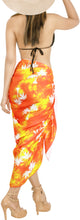 Load image into Gallery viewer, Embrace Tropical Vibrance Orange Non-Sheer Allover Palm Tree Tie-Dye Effect Beach Wrap For Women