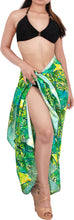 Cargar imagen en el visor de la galería, Green Non-Sheer Allover Abstract Leaves Print Beach Wrap For Women