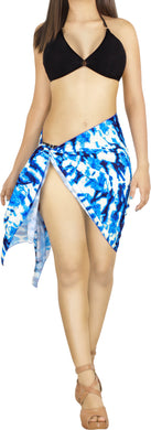 Non-Sheer Tie Dye Effect Printed Short Beach Wrap