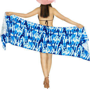 Non-Sheer Tie Dye Effect Printed Short Beach Wrap