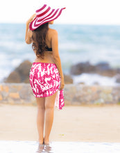 Load image into Gallery viewer, Tie Dye Effect Pink and White Non-Sheer Print Beach Wrap For Women