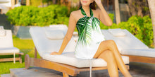 Load image into Gallery viewer, Green Non-Sheer Palm Leaves Print Beach Wrap For Women
