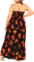 Load image into Gallery viewer, La Leela Women&#39;s Halloween Halter Neck Scary Pumpkin and Witch Hat Print Black Color Long Flowy Dress