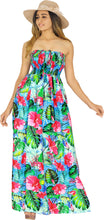 Load image into Gallery viewer, Multicolor Allover Flower and leaves Printed Long Tube Dress For Women