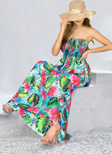 Load image into Gallery viewer, Multicolor Allover Flower and leaves Printed Long Tube Dress For Women