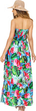 Load image into Gallery viewer, Multicolor Allover Flower and leaves Printed Long Tube Dress For Women