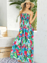 Load image into Gallery viewer, Multicolor Allover Flower and leaves Printed Long Tube Dress For Women