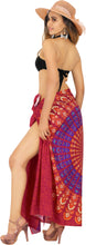 Load image into Gallery viewer, Maroon Non-Sheer Mandala Print Beach Wrap For Women