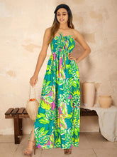 Load image into Gallery viewer, LA LEEL Beach Swimwear Soft Printed Hawaiian Tube Dress Long Sea Green One Size