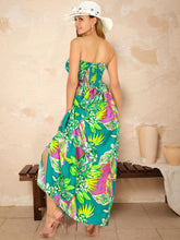 Load image into Gallery viewer, LA LEEL Beach Swimwear Soft Printed Hawaiian Tube Dress Long Sea Green One Size