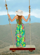 Load image into Gallery viewer, LA LEEL Beach Swimwear Soft Printed Hawaiian Tube Dress Long Sea Green One Size