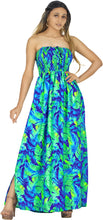 Load image into Gallery viewer, Allover Palm Tree Printed Long Maxi Strapless Dress