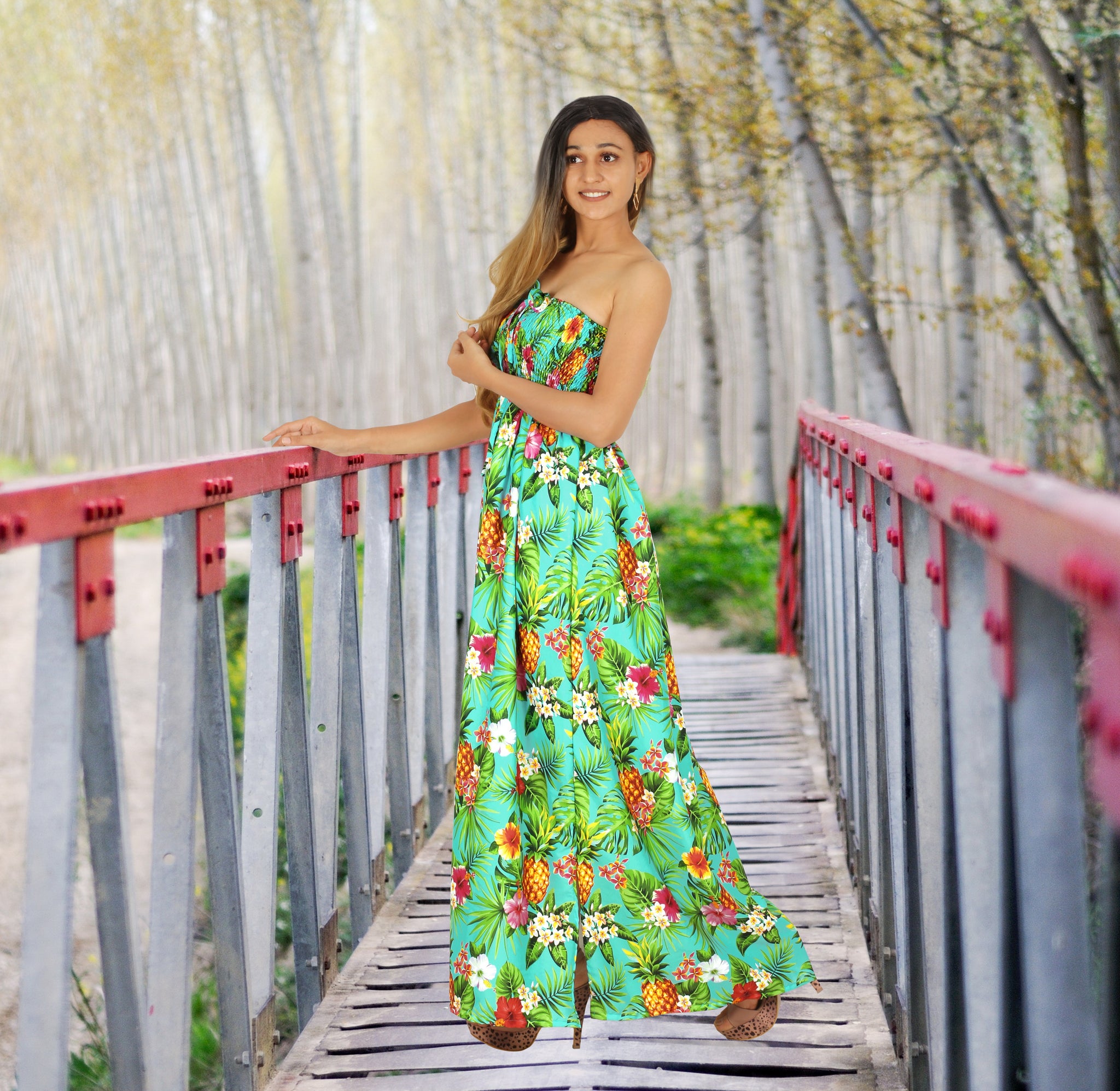 Resort Chic Shamrock Green Tropical Floral and Pineapple Print Strapless Long Dress P01050 | Beach Hawaiian Shirts, Sarongs, Dresses, Caftans, Kaftans, Cardigans, Kimonos for Men & Women Resort Chic Shamrock Green Tropical Floral and Pineapple Print Strapless Long Dress P01050 | Beach Hawaiian Shirts, Sarongs, Dresses, Caftans, Kaftans, Cardigans, Kimonos for Men & Women