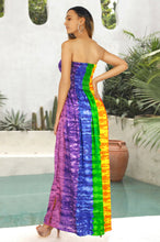 Load image into Gallery viewer, Radiant Spectrum Multicolor Rainbow Print Long Tube Dress For Women