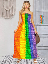 Load image into Gallery viewer, Radiant Spectrum Multicolor Rainbow Print Long Tube Dress For Women