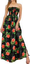 Load image into Gallery viewer, Allover Hibiscus Printed Long Maxi Strapless Dress