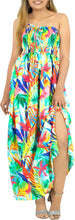 Load image into Gallery viewer, Allover Tropical Leaves Printed Long Maxi Strapless Dress