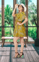 Load image into Gallery viewer, Wild Radiance Orange Non-Sheer Leopard Printed V-Neck Beach Cover up For Women