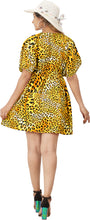 Load image into Gallery viewer, Wild Radiance Orange Non-Sheer Leopard Printed V-Neck Beach Cover up For Women