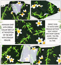 Cargar imagen en el visor de la galería, Tropical Plumeria Floral and Leaves Printed Relaxed Hawaiian Beach Shirt For Men