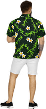 Cargar imagen en el visor de la galería, Tropical Plumeria Floral and Leaves Printed Relaxed Hawaiian Beach Shirt For Men