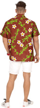Cargar imagen en el visor de la galería, Tropical Plumeria Floral and Leaves Printed Relaxed Hawaiian Beach Shirt For Men